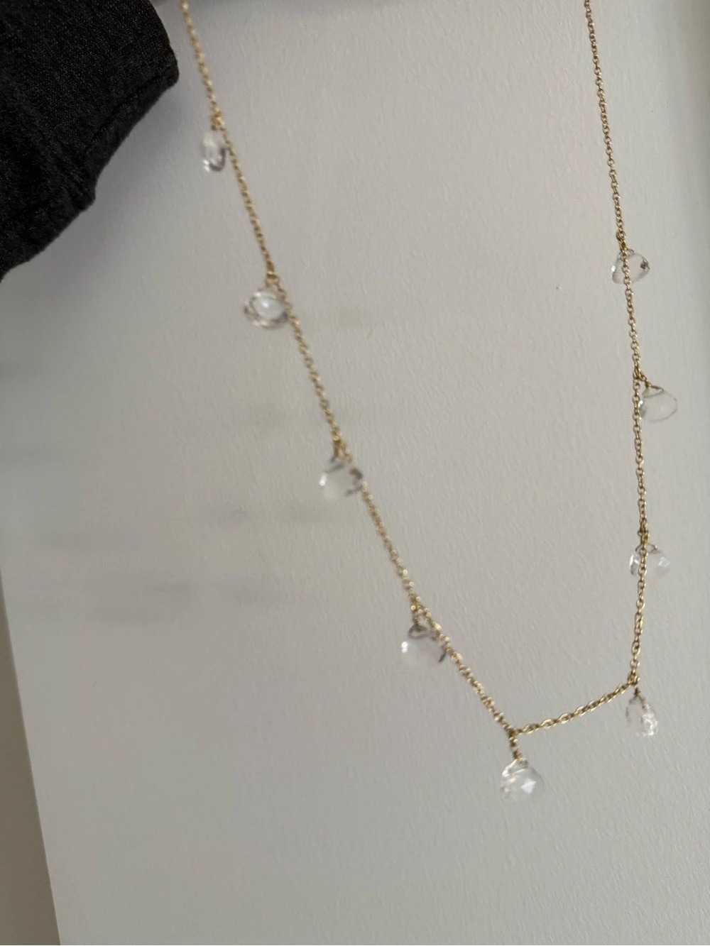 Crystal Charm Necklace in Gold